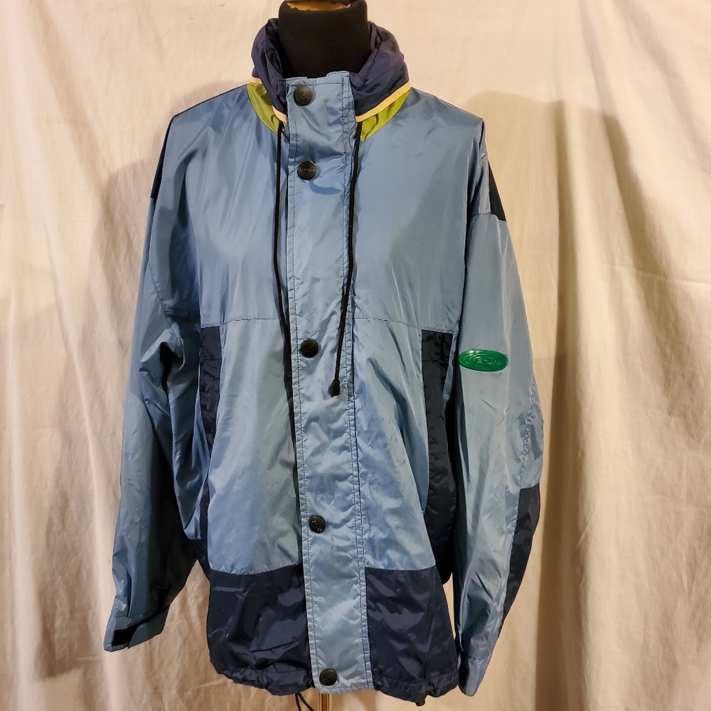 FOG Men's color block hidden hood mesh lined runner Windbreaker jacket LReg